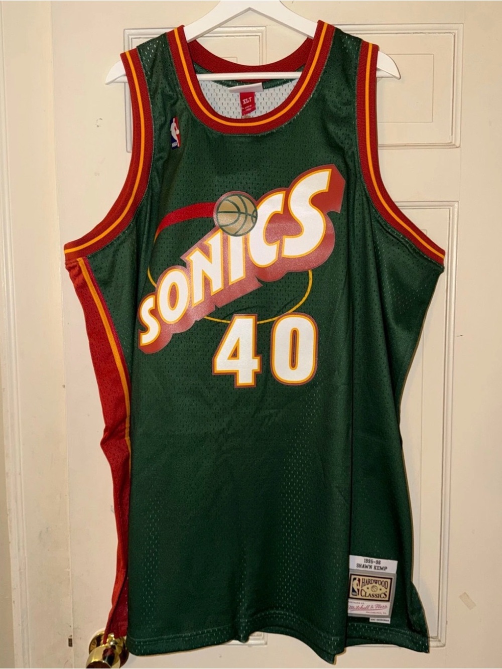 Mitchell & Ness Green Red Seattle Sonics #40 Jersey